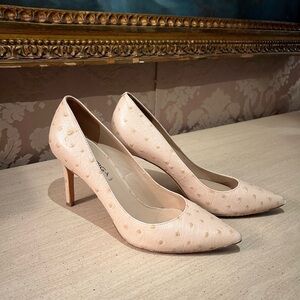 VIA SPIGA pointed toe heels shoes size 6.5 pumps ostrich leather vintage